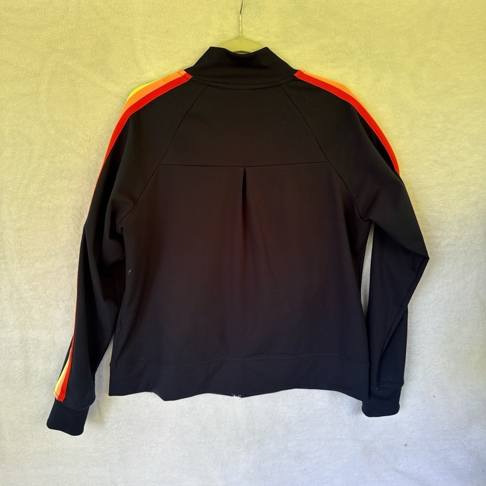 Athletic Works navy Bomber Jacket with Bright Stripes plus size - Picture 7 of 12